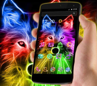 Image 1 for 3D Wild Neon Wolf Theme