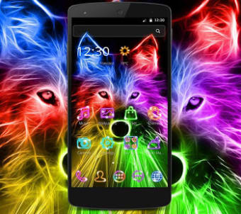 Image 3 for 3D Wild Neon Wolf Theme